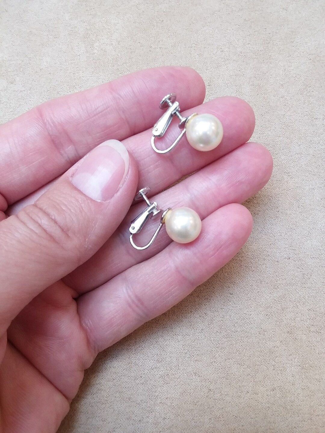 VINTAGE Clip on PEARL EARRINGS, Unique Gift for Her, Wedding Earrings