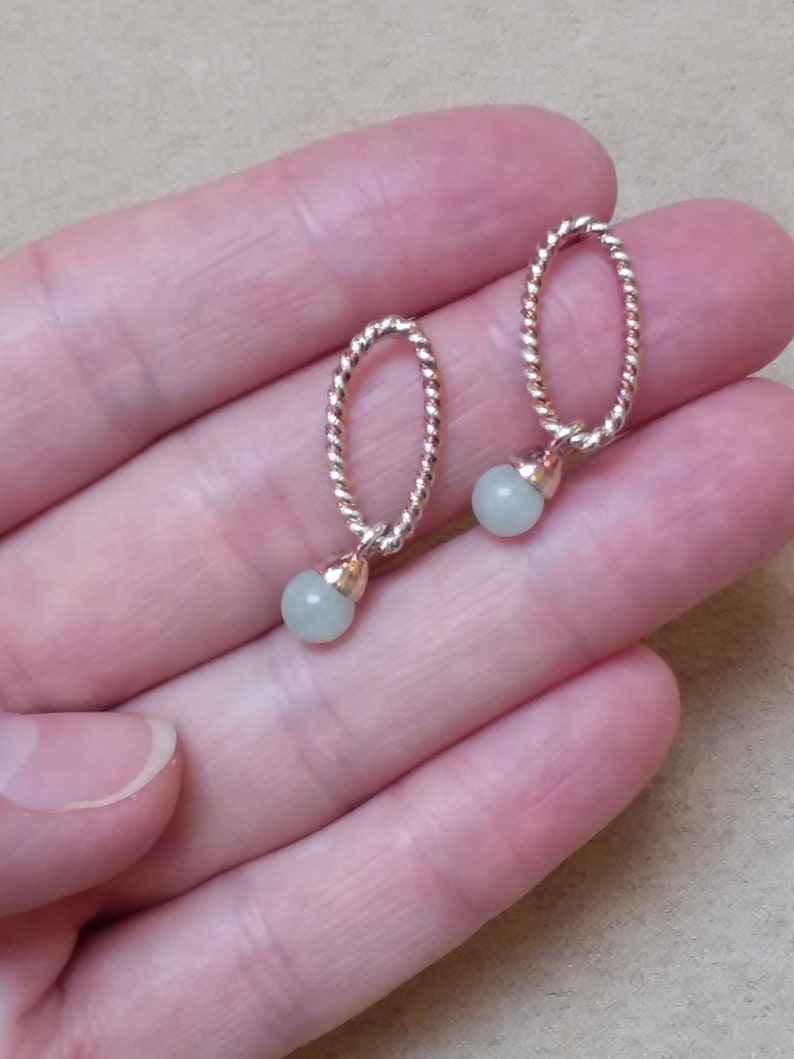 VINTAGE blue GEMSTONE dangling EARRINGS unique gift for her Etsy