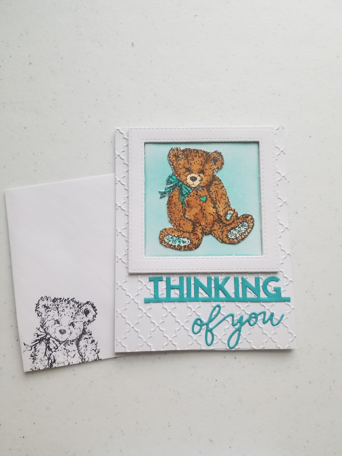 Teddy Bear Thinking of You Greeting Cards With Matching Etsy