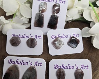 Brown Clay Earrings - Polymer Clay Earrings - Trendy Handmade Earrings - Sparkly Earrings - Abstract Clay Earrings - Polymer Clay Jewelry