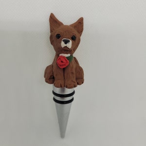 Chihuahua Dog Wine Stopper - Metal Bottle Stopper – Handmade Wine Stopper - Stainless Steel Stopper - Dog Stopper - Decorative Wine Stopper