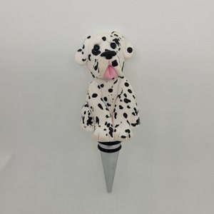 Dalmatian Dog Wine Stopper - Handmade Wine Stopper - Bottle Stopper - Stainless Steel Stopper - Dog Stopper - Decorative Wine Stopper