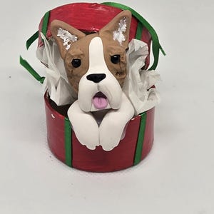 Handmade Dog Figurine - Dog Pet Ornament - Polymer Clay Sculpture - Corgi Dog Sculpture - Corgi Dog Gift Box - Pet Figurine Gift