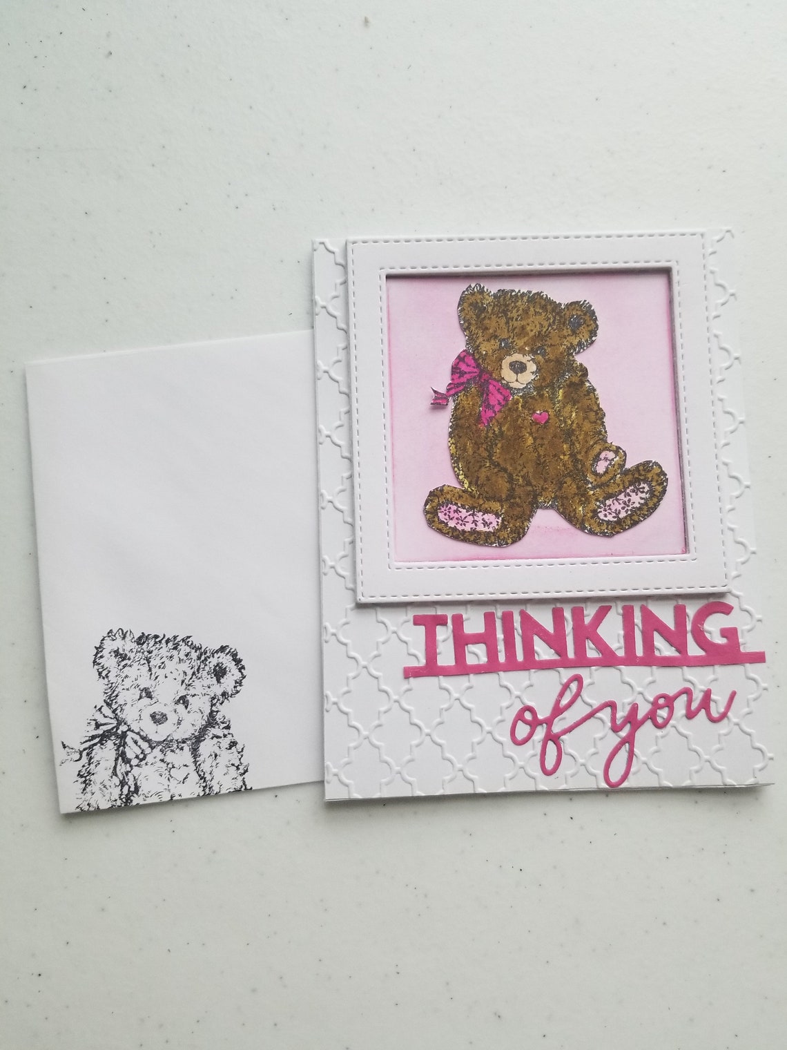 Teddy Bear Thinking of You Greeting Cards With Matching Etsy