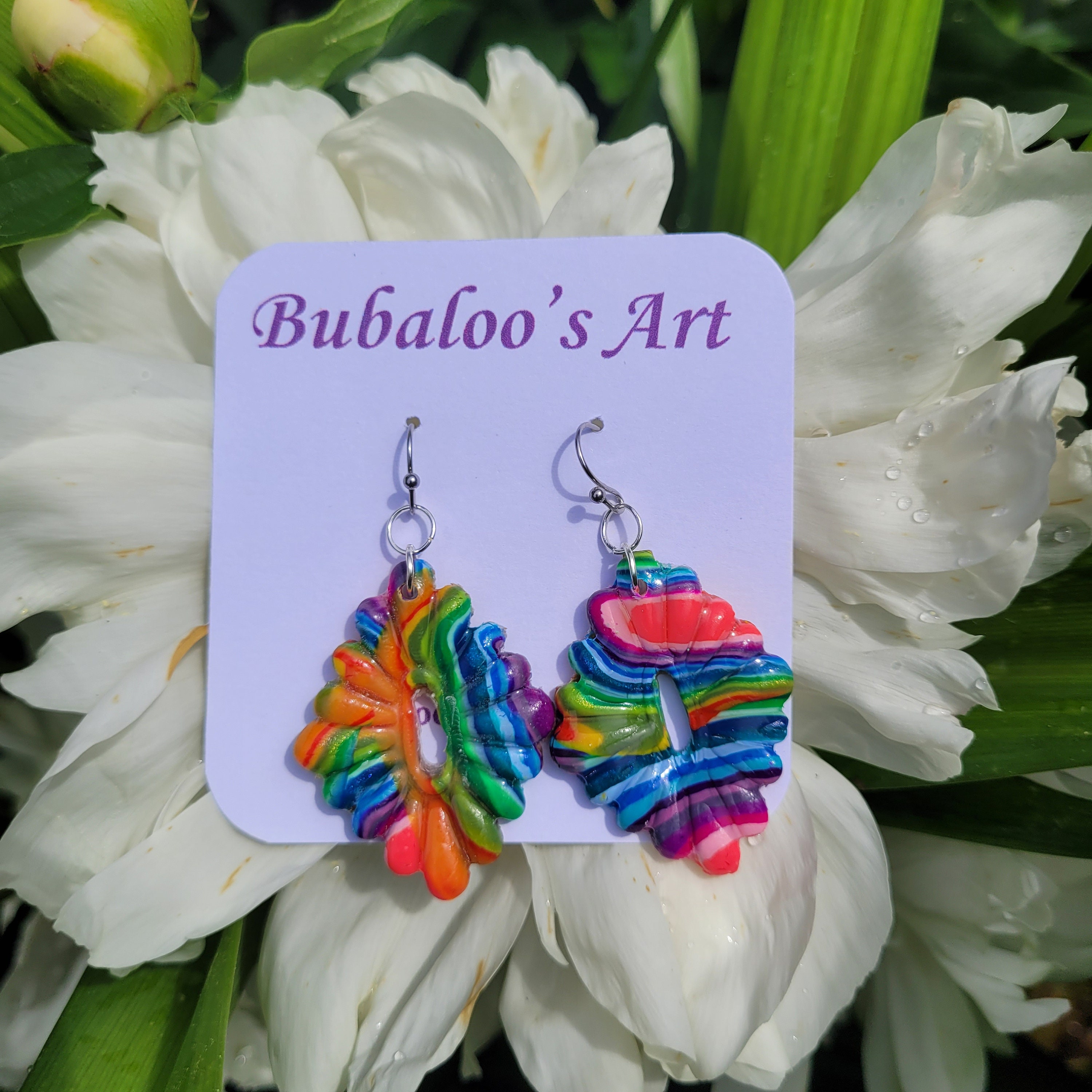 Rainbow Polymer Clay Earrings - Colorful Clay Earrings - Dangle polymer clay earrings - Multiple Design Earrings - Earrings By Bubaloo's Art