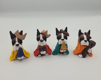 リアルな茶色のボクサー犬の置物：樹脂製のペットオーナメント - Etsy 日本