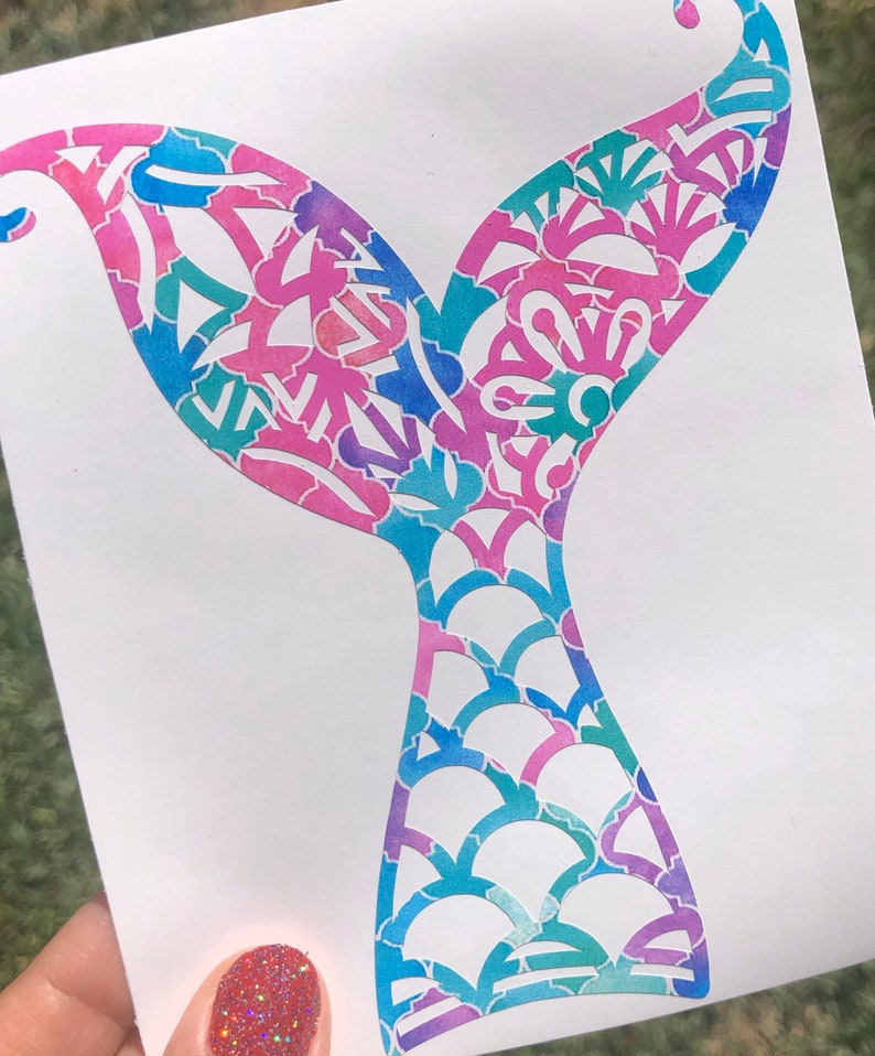 Download Mermaid tail vinyl decal mandala mermaid Mermaid yeti | Etsy