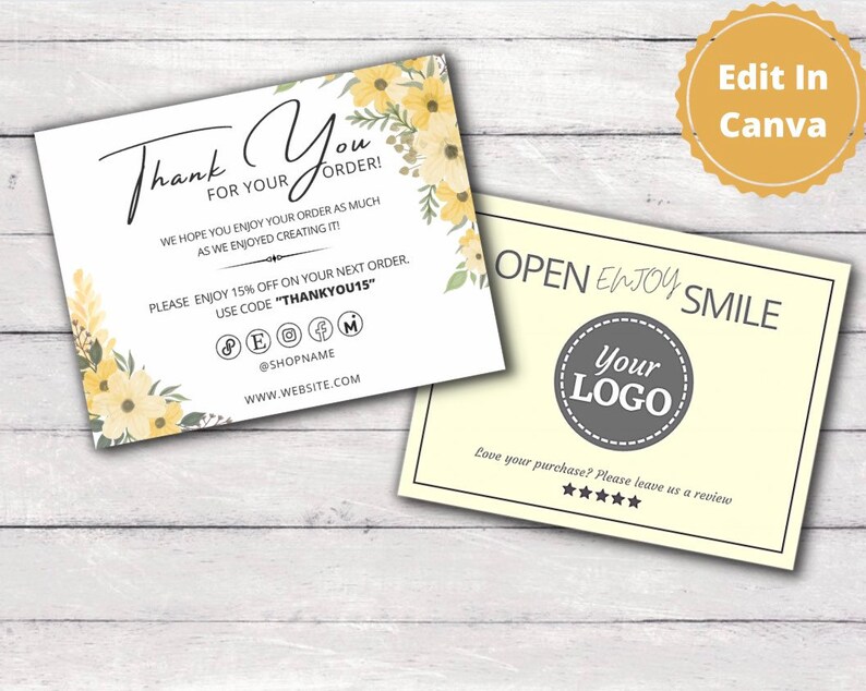 Printable Thank You Business Cards Editable Business Card Template Printable Thank You Business Cards Editable Business Card Template