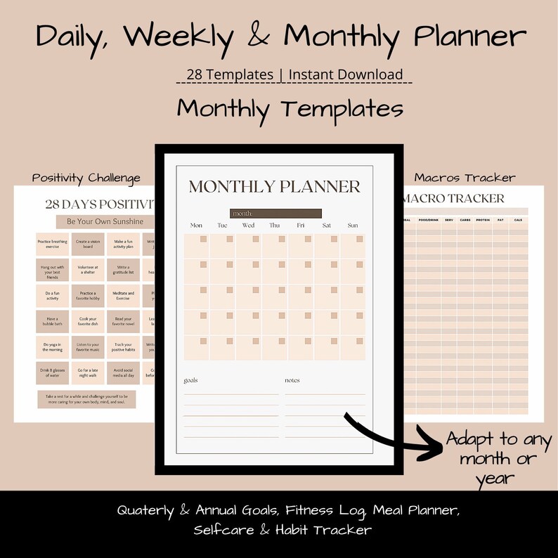 Daily Planner Printable, Digital Planner, Weekly Planner Printable, to ...