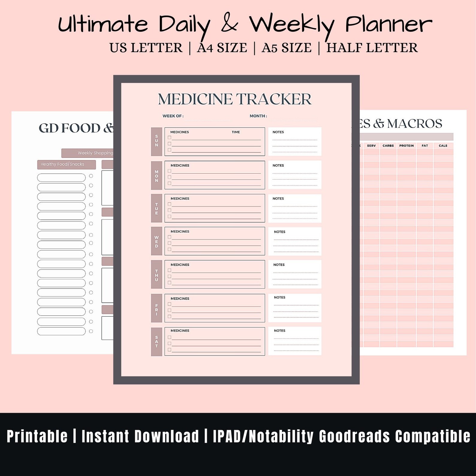 Printable Gestational Diabetes Log, Pregnancy Blood Glucose Tracker ...