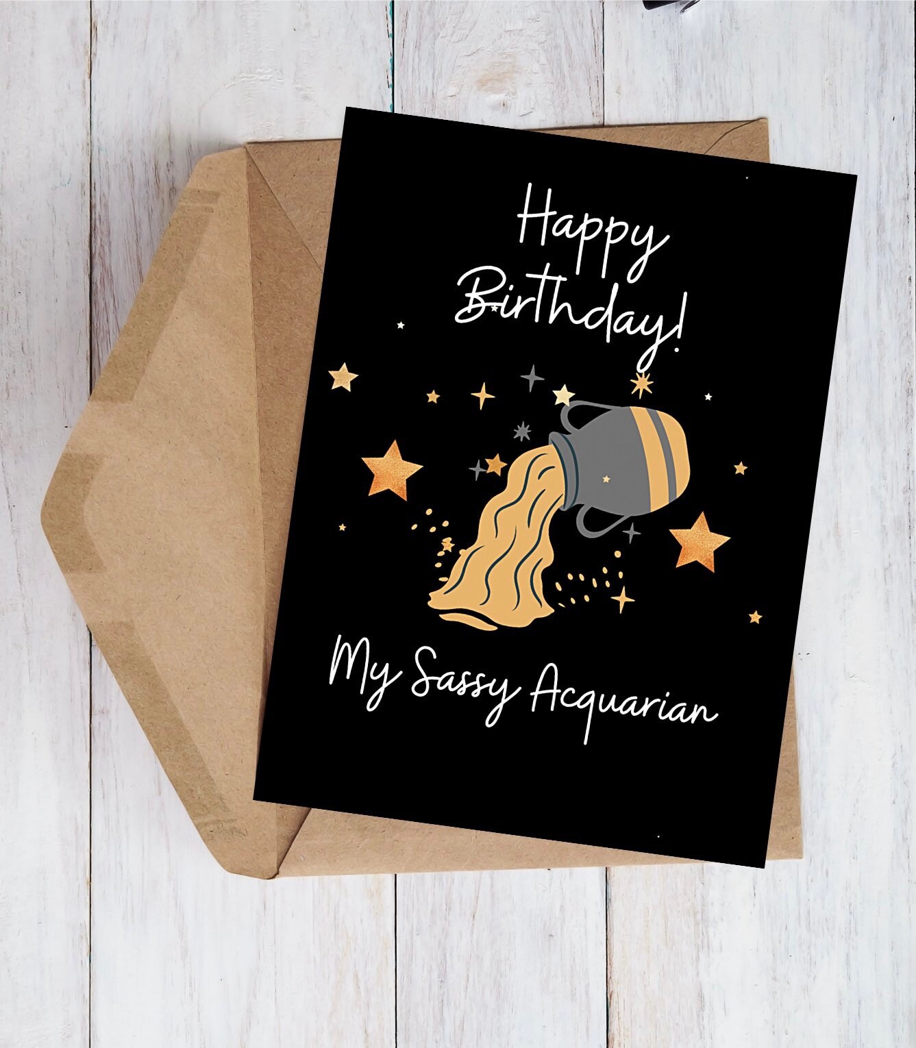 Printable Birthday Aquarian, Birthday Card for Mom, Printable Zodiac ...
