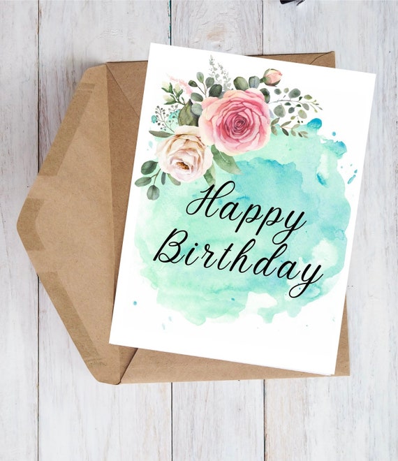 Printable Birthday Card Birthday Card for Mom Floral | Etsy