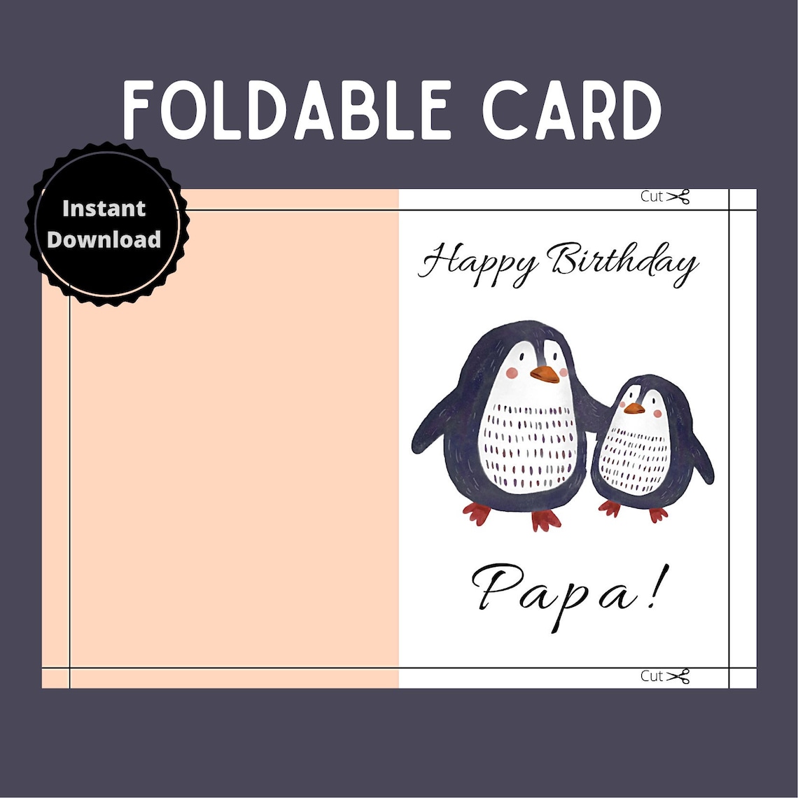 Printable Birthday Card for Dad Fun Birthday Card for Papa Cute