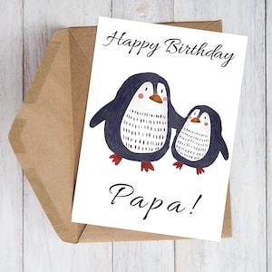 Afdrukbare verjaardagskaart voor papa, leuke verjaardagskaart voor papa, schattige wenskaart, gelukkige verjaardag papa, 5x7 afdrukbare papa verjaardagskaart