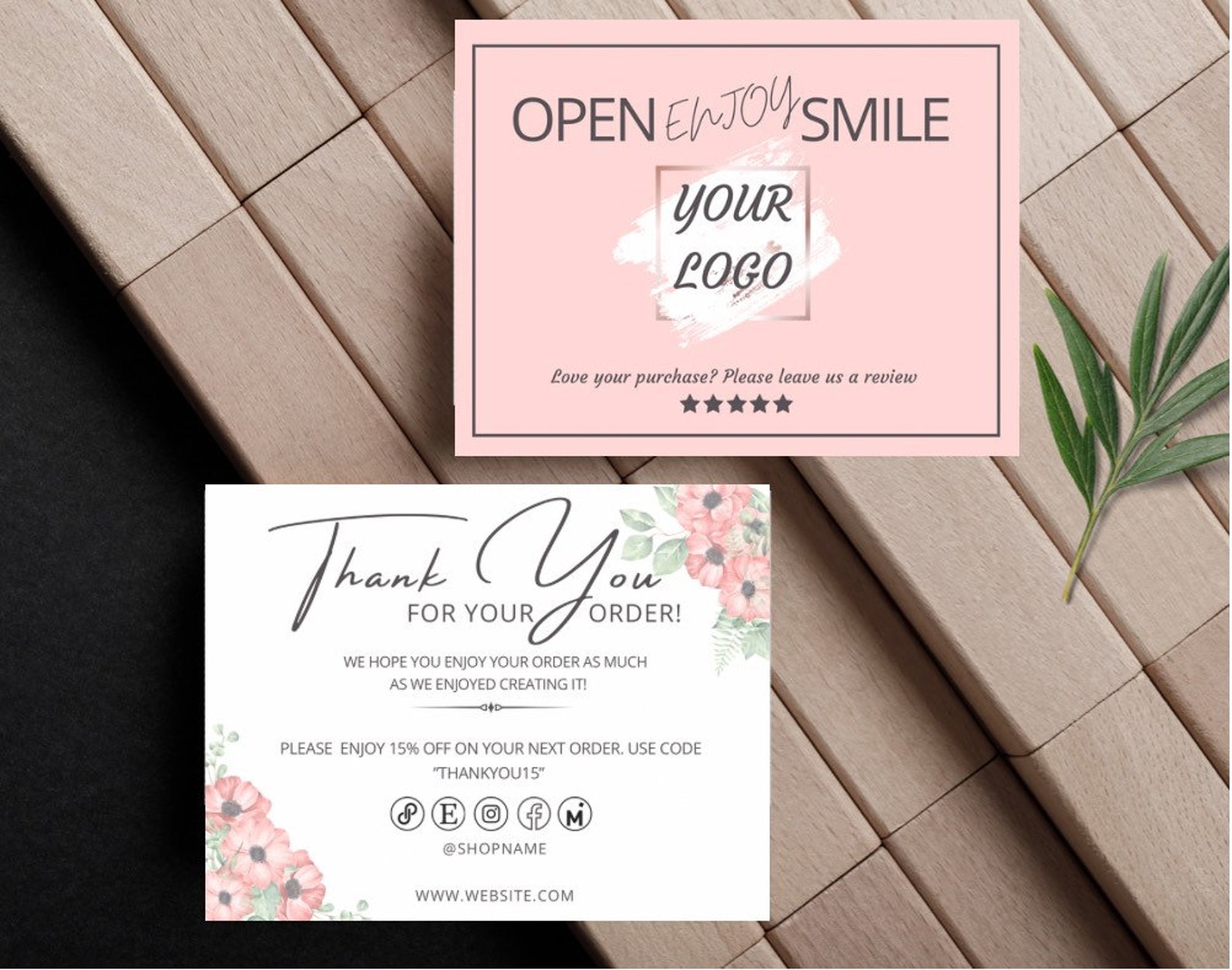 Printable Floral Business Thank You Card Watercolor Business - Etsy
