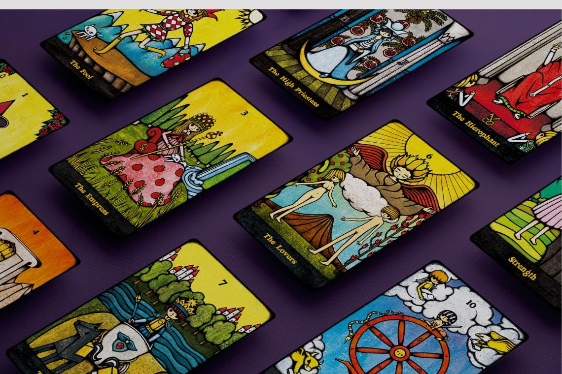 Delos Tarot Oracle Cards - Jeu De 78 Cartes Divinatoires Anglais Avec Guide PDF Oracle Guidance Spirituelle