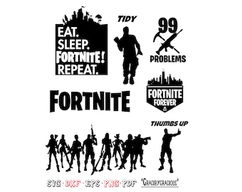fortnite svg eat sleep repeat instant download svg png dxf fortnite heat transfer vinyl cricut silhouette shirt design vector svg files - eat sleep fortnite repeat png