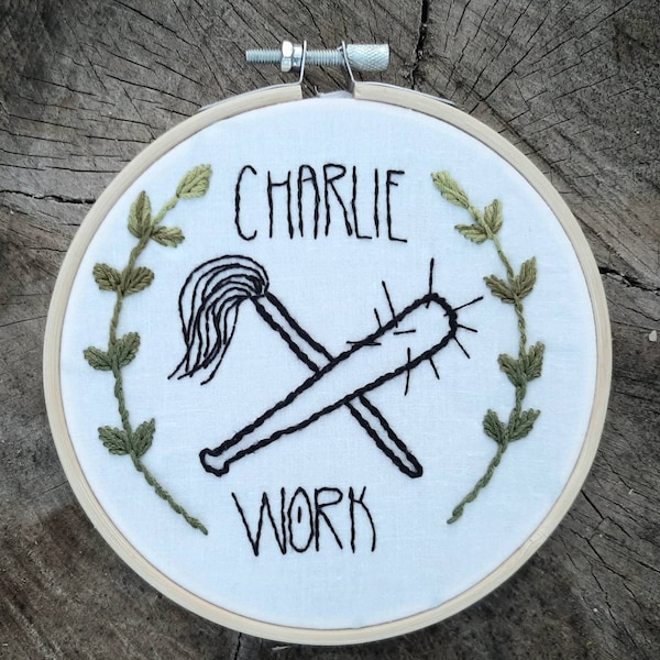 Charlie work - it's always sunny in Philadelphia embroidery hoop art