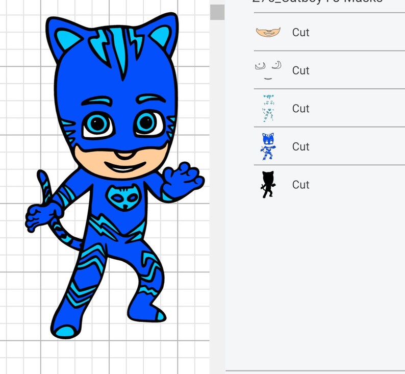 Download Catboy PJ Masks SVG File Grouped and Layered | Etsy