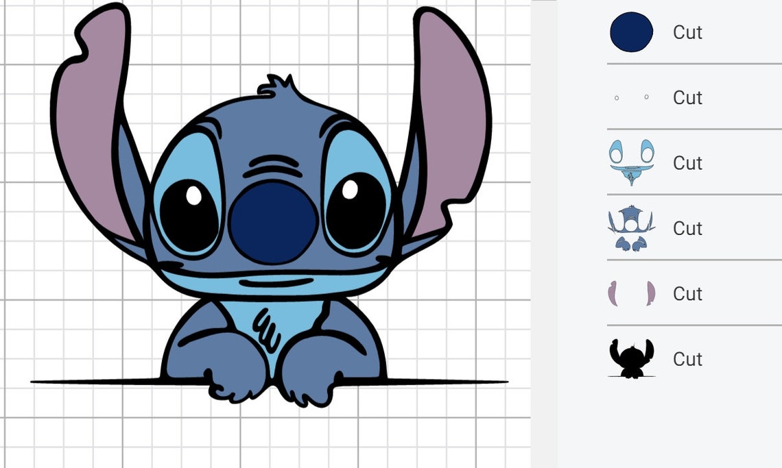 Download Stitch Lilo and Stitch SVG File Grouped and Layered | Etsy