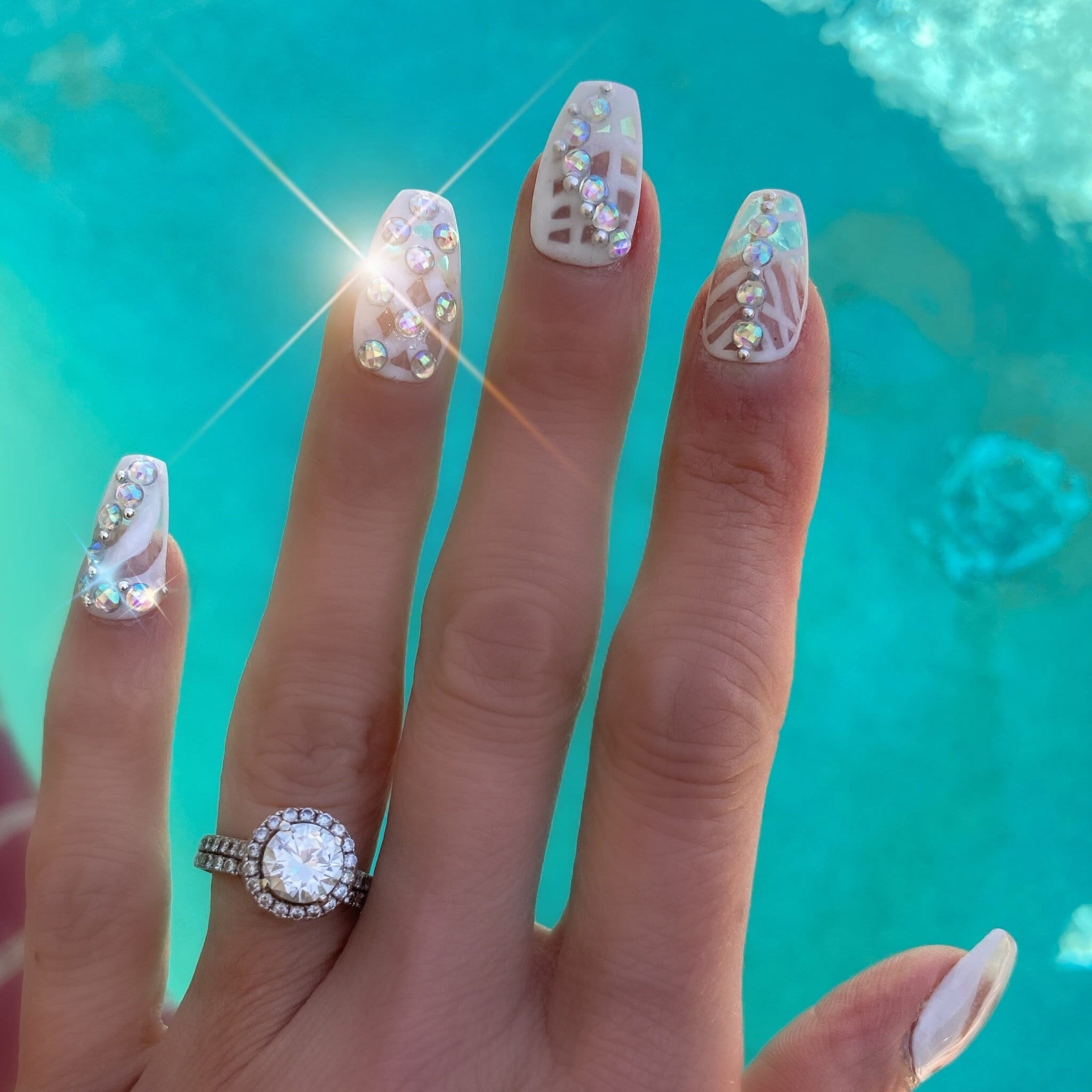 Transparent Ice Crystal Nails That Shine