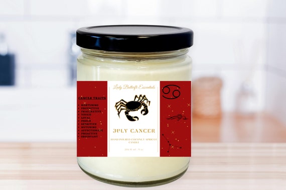 Cancer Zodiac Birthstone Candle; Choose Your Scent; Birthday Gift; Anniversary Gift; Christmas Gift; For Her; For Him; Home Decor