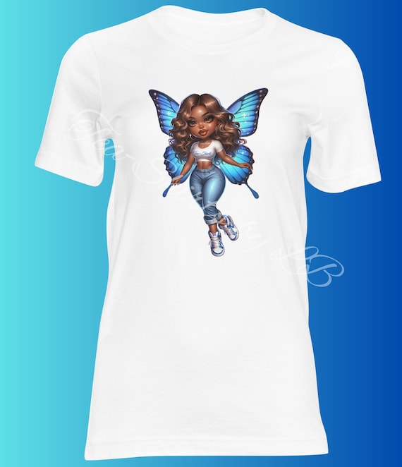Lady Butterfli Tea-Shirt Blue Brown Hair
