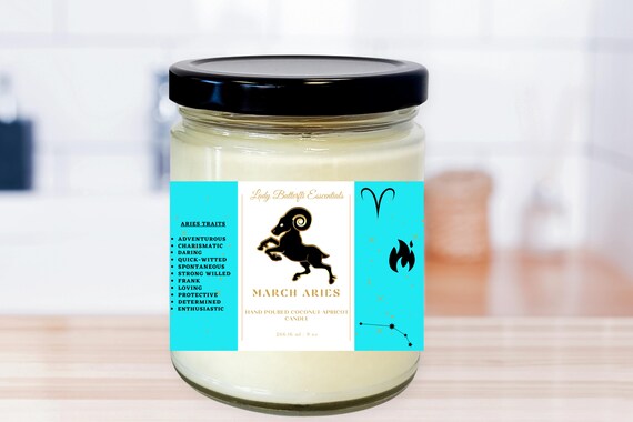 Aries Zodiac Birthstone Candle; Choose Your Scent; Birthday Gift; Anniversary Gift; Christmas Gift; For Her; For Him; Home Decor
