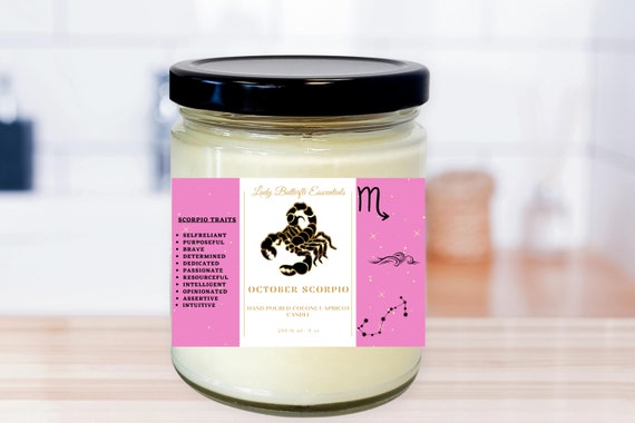 Scorpio Zodiac Birthstone Candle; Choose Your Scent; Birthday Gift; Anniversary Gift; Christmas Gift; For Her; For Him; Home Decor