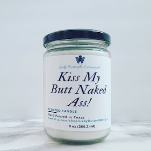 Kiss My Butt Naked Ass CandleBirthday Gift; Anniversary Gift; Christmas Gift; For Her; For Him; Home Decor