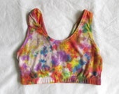 Tie Dye Sports Bra Top in SPACEY Rainbow Cloud Crush Tie Dye