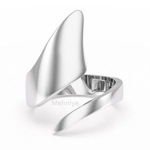925 Sterling Silver Ring, Silver Wrap Ring, Wide Ring, Chunky Ring, Minimalist Ring, Trendy Ring, Abstract Geometric Ring, Adjustable Ring