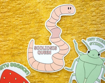 Scoliosis Queen Worm | Weird Sticker
