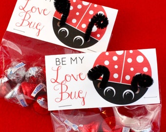 Love Bug Valentine's Day Treat Bag Topper