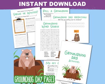 Groundhog Day Worksheets For Kids Printable Groundhog Day Activity Sheets For Preschool Wordsearch Kindergarten Groundhog Game Prediction