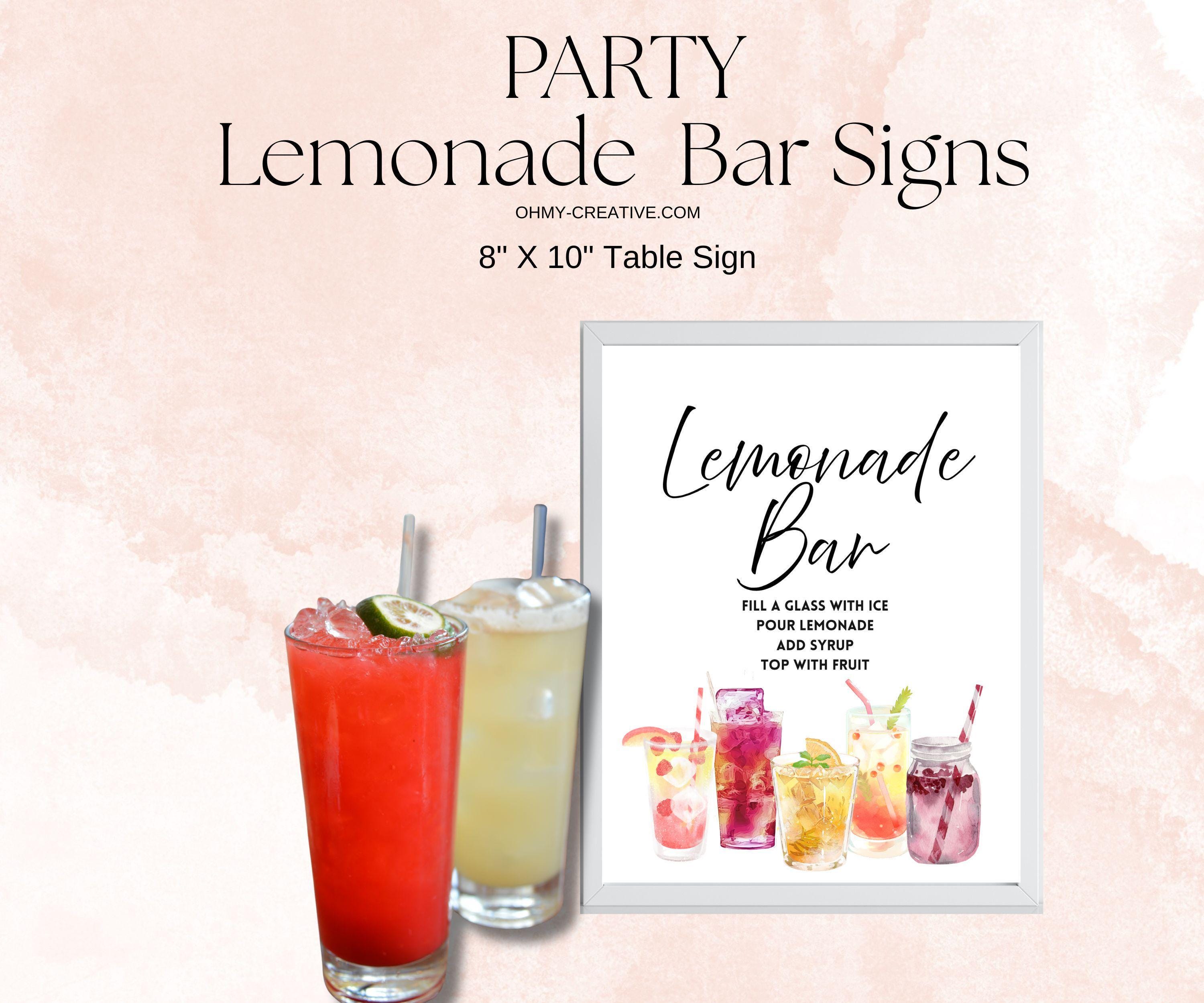Lemonade Bar Signs Printable Bundle, Lemonade Party Decor, DIY Drink ...
