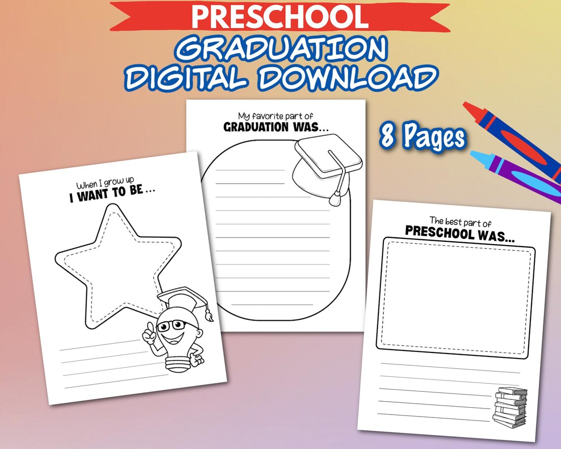 Preschool Graduation Worksheet Math Preschool Graduation Activity Pages Printable | End of Year Coloring ...