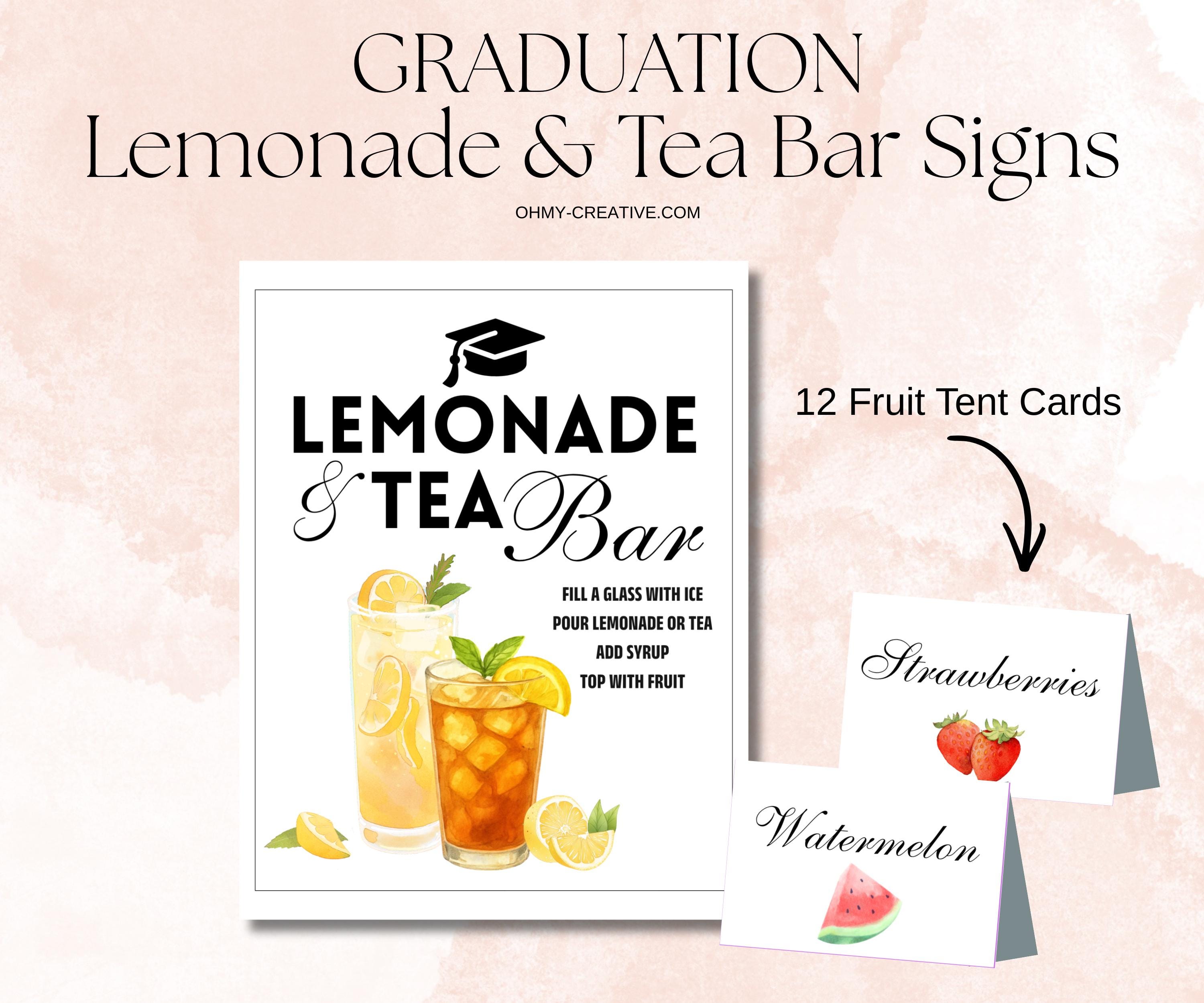 Graduation Party Lemonade & Tea Bar Signs Bundle Editable Grad Table ...