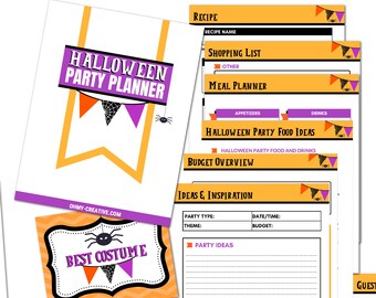 Halloween Party Planner Digital Download Printable Template Organization Kit Editable Menu Planning Tool Event Organizer Costume Contest