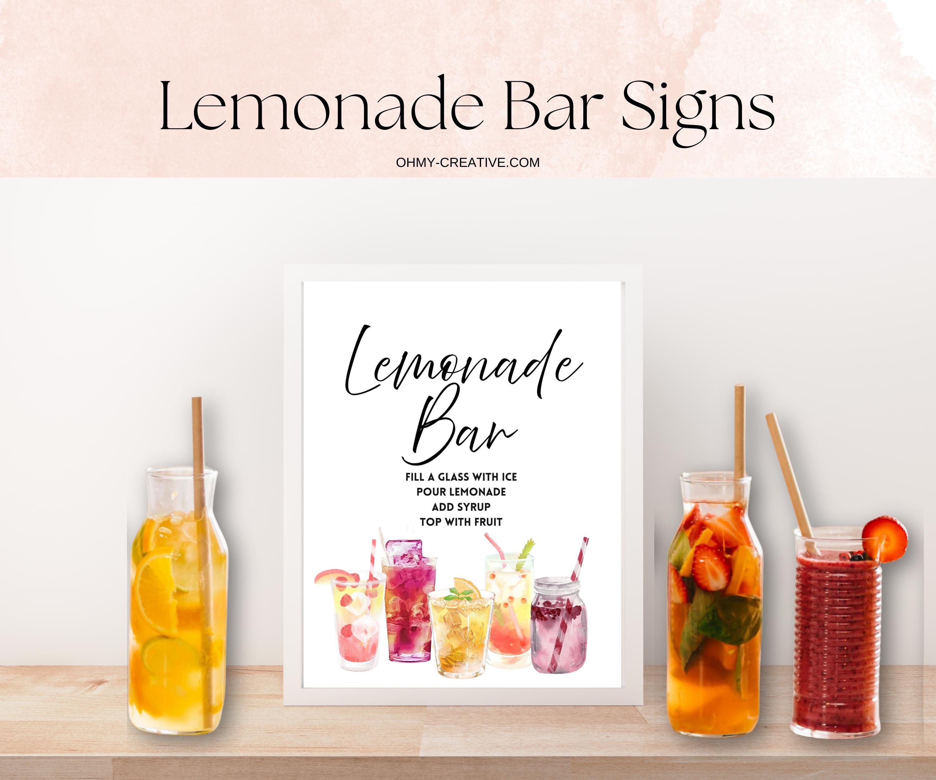 Lemonade Bar Signs Printable Bundle, Lemonade Party Decor, DIY Drink ...