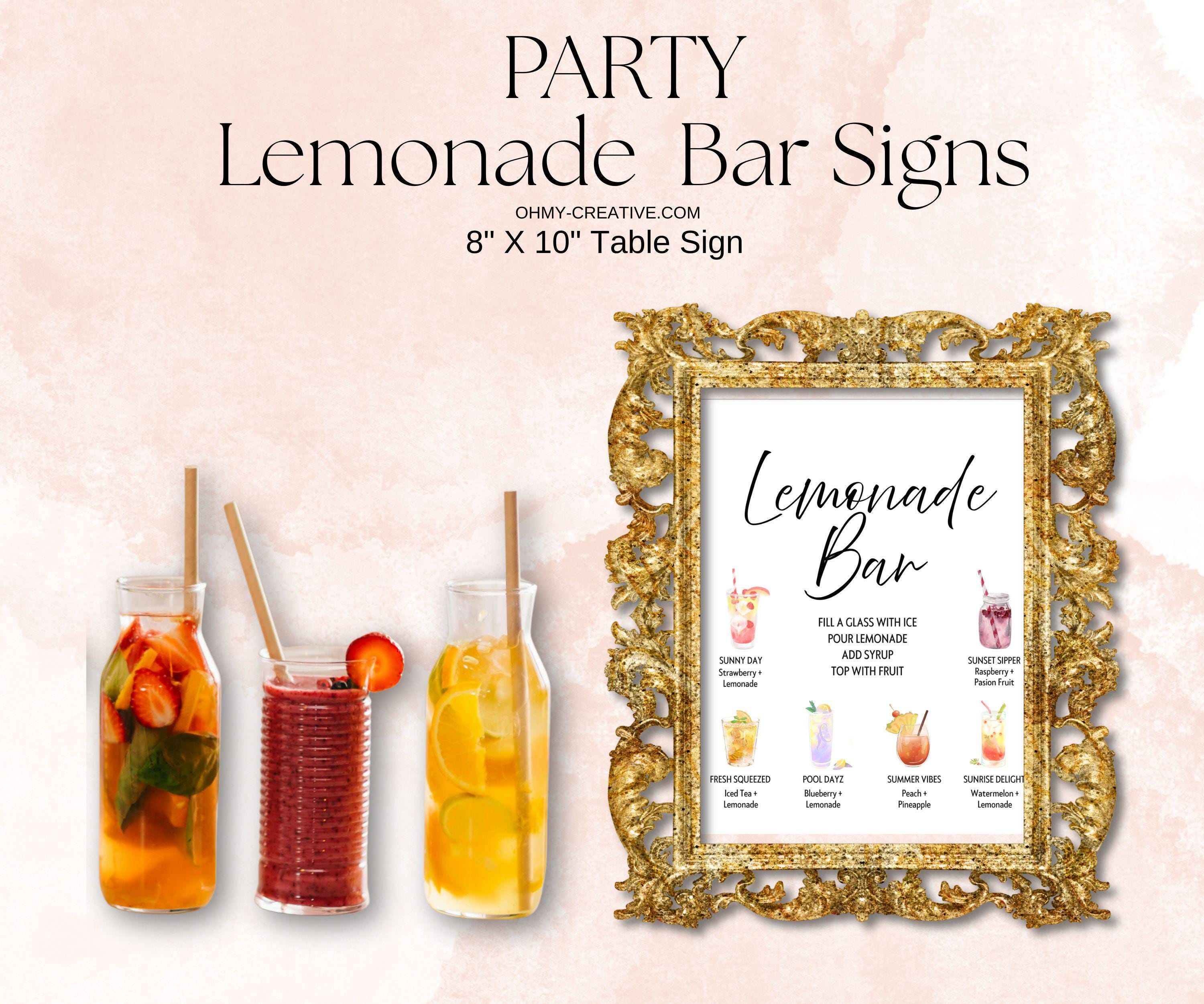 Lemonade Bar Signs Printable Bundle, Lemonade Party Decor, DIY Drink ...