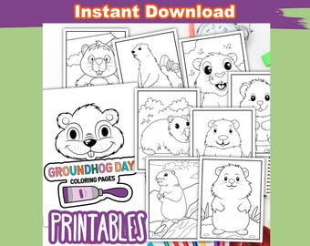 Groundhog Day Coloring Pages For Kids Printable Groundhog Day Activity Sheets For Preschool Coloring Activity Kindergarten Groundhog Party