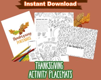 Thanksgiving Coloring Placemat Printable Design Turkey Activity Kids Table Entertainment Ideas Classroom Craft Pages Adult Children Art