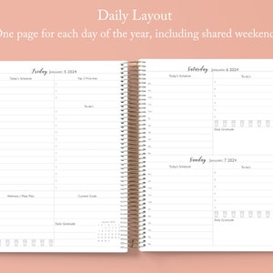 Daily Planner, 2024 Planner, Weekly Planner, Personalized Planner, Custom Planner, Undated Planner, Planner, Navy Linen image 3