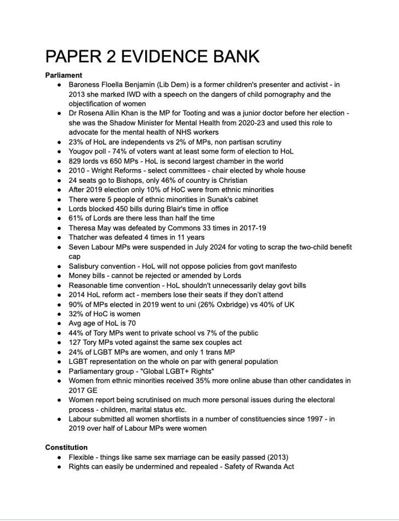 Edexcel A Level Politics Paper 2 Essay Plans - Etsy UK