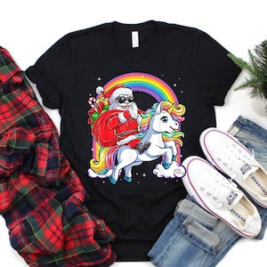 Unicorn Santa Christmas Shirt, Unicorn Christmas Shirt, Santa Shirt, Holiday Shirt