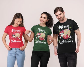 Family Christmas Pajamas, Christmas Pajamas, Matching family Christmas pajamas, Family Christmas Shirts, Sloth gifts, Sloth Shirt, Sloth