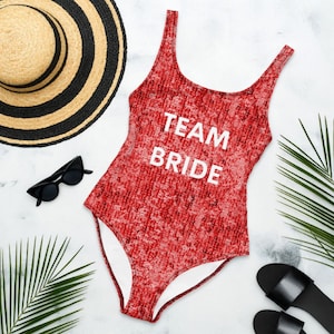 Customized Team Bride swimsuit, Custom text One Piece Swimsuit, Beach Bachelorette Party Swimsuits, Bride Squad Custom Swimwear, Beachwear