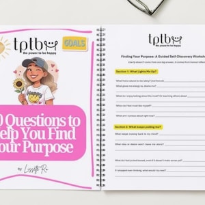 How to Find Your Purpose | 30 Questions to Get Unstuck | Self-Discovery Worksheets (PDF Download) image 1