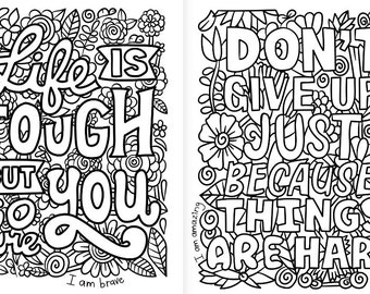 Coloring Pages for Self-Love| Affirmation, Stress Relief Color Fun for Adults (PDF Download)